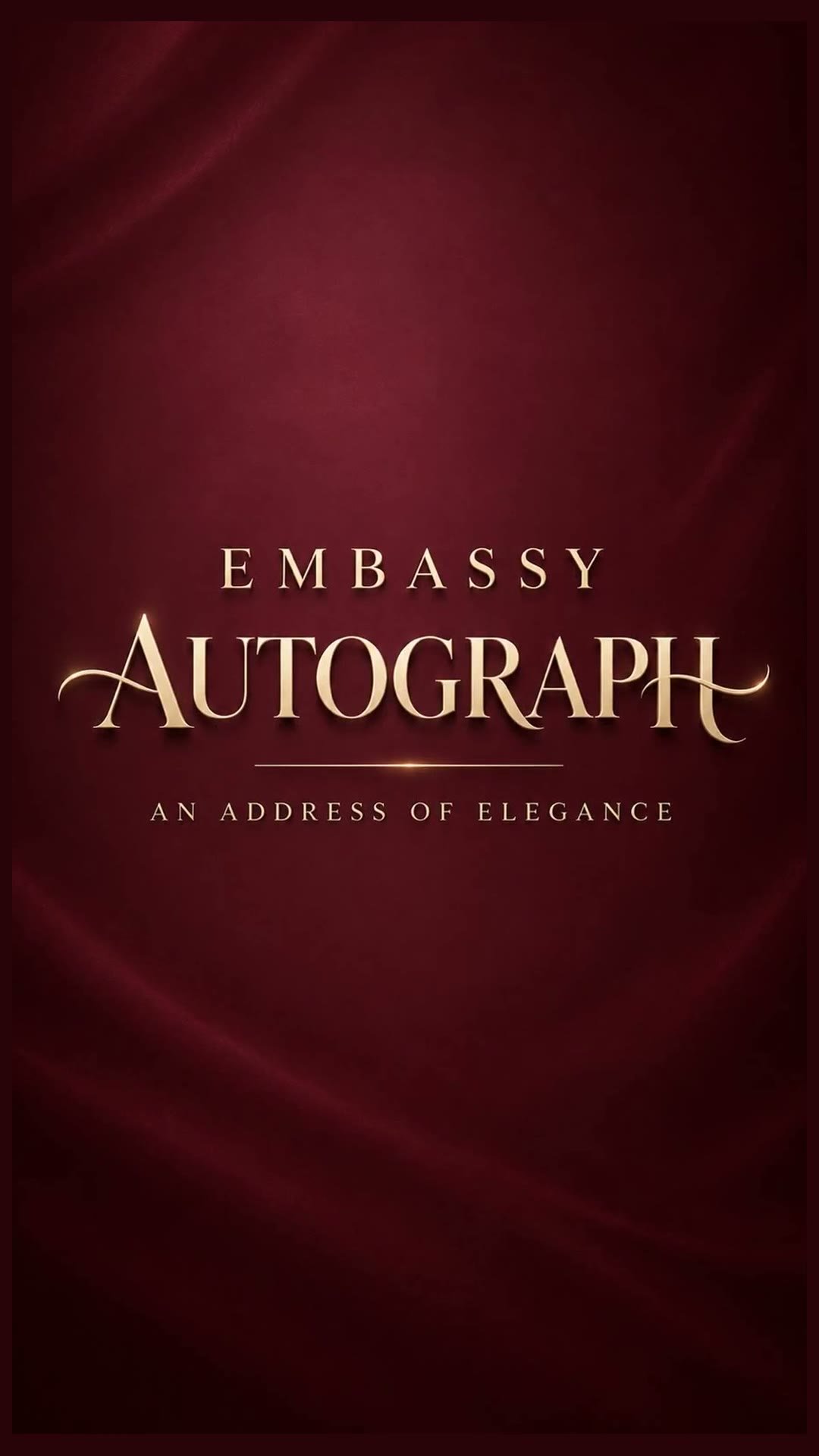 Embassy Autograph project film poster — An Address of Elegance title frame